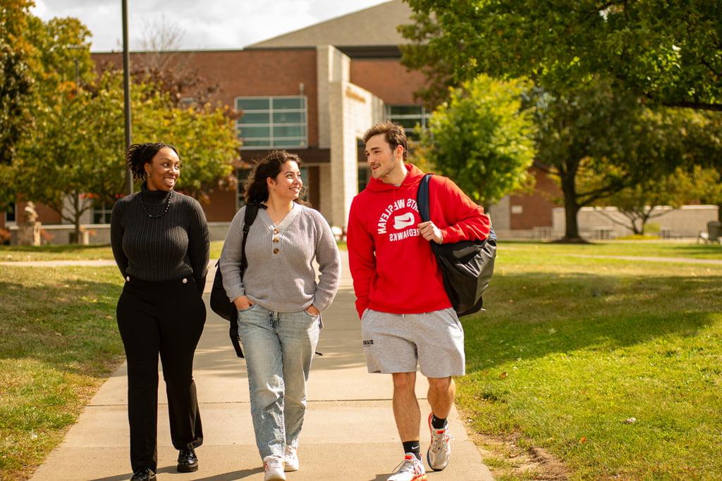 Students walking